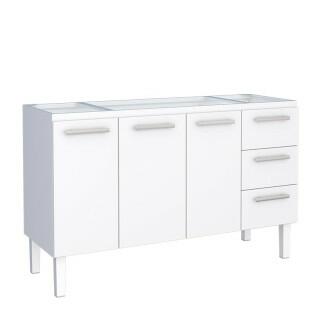 Gabinete de Aço Para Pia de 150cm Vênus 3 Gavetas Cozimax Cozimax Branco