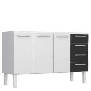 Gabinete de Pia 140 Vênus Flat 4G Cozimax Branco/Preto