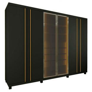 Guarda Roupa Casal Com LED 273cm x 240cm Absolut Reflecta Gelius Grafite