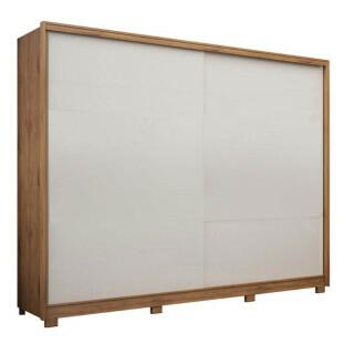 Guarda Roupa 2 Portas 100% MDF Apolo Gelius Madeirado/Off White