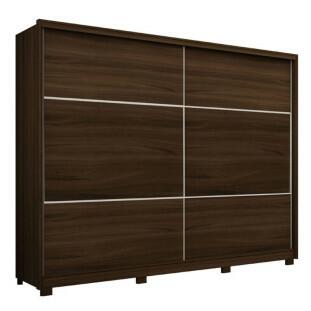 Guarda Roupa 2 Portas 100% MDF Apolo Gelius Nogueira