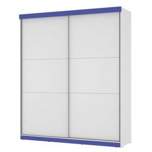 Guarda Roupa 2 Portas Correr Caribe Mirarack Branco/Azul