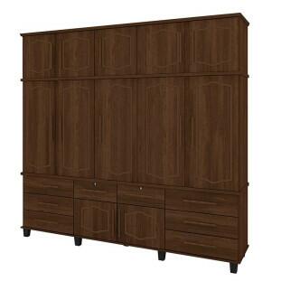 Guarda Roupa 5 Portas Diamante 2.4 Fabrimoveis Noce