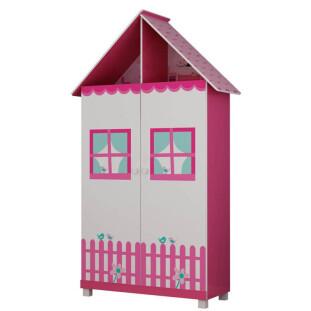 Guarda Roupa Casinha Infantil 2 Portas Gelius Pink Plock