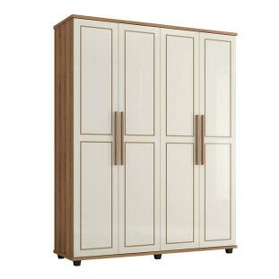 Guarda Roupa 4 Portas 1.8 Versátil Fabrimoveis Freijo/Off White