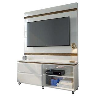 Estante Home Para Sala Pequena Allegro 1.3 Lukaliam Off White/Canela
