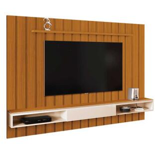Painel Ripado Para TV 75 Polegadas 217cm Brise com Nicho 2.2 EDN Cedro/Off White