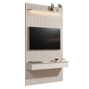 Home Suspenso Ripado Pequeno Com LED 139cm Para TV 42" Colorado EDN Off White