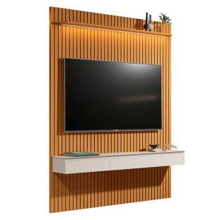 Home Suspenso Ripado Led 3 Gavetas 184cm Para TV 75" Colorado EDN Cedro/Off White