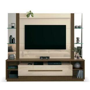 Estante Home Para TV 60 Polegadas Império EDN Off White/Nogal