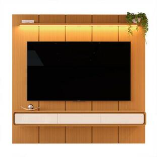 Home Suspenso 225x216cm 3 Gavetas Para TV 85¨ Milano 2.25 EDN Cedro/Cedro Off White