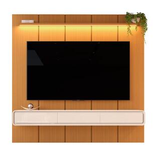 Home Suspenso 225x216cm 3 Gavetas Para TV 85¨ Milano 2.25 EDN Cedro/Off White