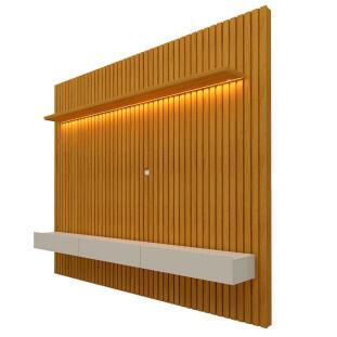 Home Ripado Para TV 75 Polegadas Com LED 230x217 Nobre Clean Gelius Naturale Ripado/Off White