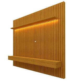 Home Ripado Para TV 75 Polegadas Com LED 230x217 Nobre Clean Gelius Naturale Ripado/Naturale