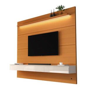 Home Painel Para TV 75¨ Com LED 180cm 3 Gavetas Norton 1.8 EDN Cedro/Off White