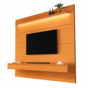 Home Painel Para TV 75¨ Com LED 180cm 3 Gavetas Norton 1.8 EDN Cedro