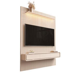 Home Painel Ripado TV 75 Com LED Sala 184cm Trevi 1.9 EDN Off White