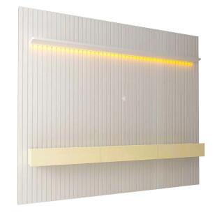 Home Ripado Para TV 85 Polegadas Com LED 230x250 Nobre Gelius Branco/Off White
