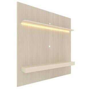 Home Painel Ripado 3D Para TV 70 Polegadas 180 x 250 Com LED Requinte Gelius Off White