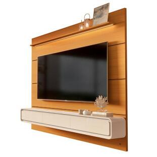 Home Painel Suspenso 180cm Para TV 75¨ Gavetas LED Boaz 1.8 EDN Cedro/Off White