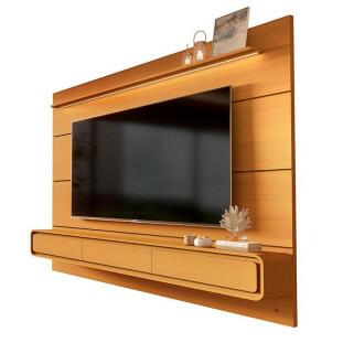 Home Painel Suspenso 218cm Para TV 85¨ Gavetas LED Boaz 2.2 EDN Cedro