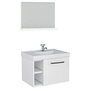 Conjunto Para Banheiro Aço Gabinete com Espelho Amora 50 Cozimax Branco