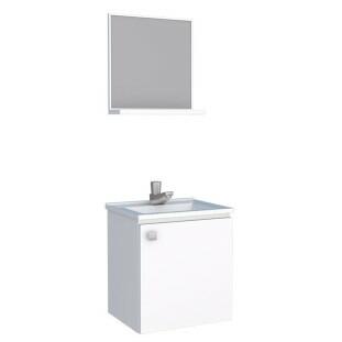 Conjunto Para Banheiro Aço Gabinete e Espelho Cacau 40 Cozimax Branco