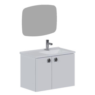 Conjunto para Banheiro em Aço 60x44x36cm Tarumã 60 com Espelho Cozimax Branco 