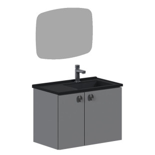 Conjunto para Banheiro em Aço 60x44x36cm Tarumã 60 com Espelho Cozimax Cinza