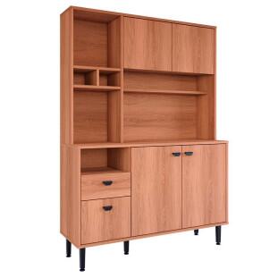 Kit Cozinha Compacta Completa 120x180cm 4 Portas 2 Gavetas Agata 1.2 Lukaliam Jequitiba