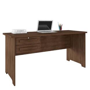 Escrivaninha Mesa Escritório 160cm 2 Gavetas Cannes RV Móveis Noce