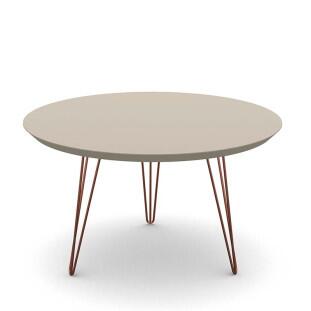 Mesa de Centro Redonda Pés de Ferro 67 x 67 x 38 Evolution Patrimar Off White