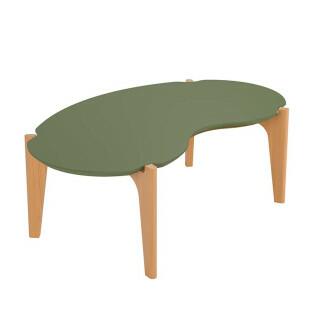 Mesa de Centro MDF Usinado Florida 105cm Lukaliam Verde Floresta/Freijo