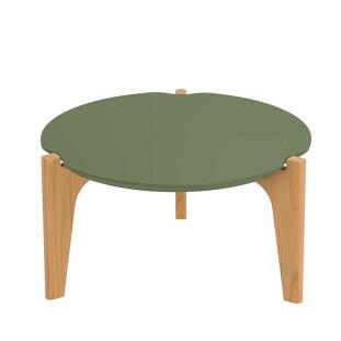 Mesa de Centro MDF Usinado Florida 55cm Lukaliam Verde Floresta/Freijo
