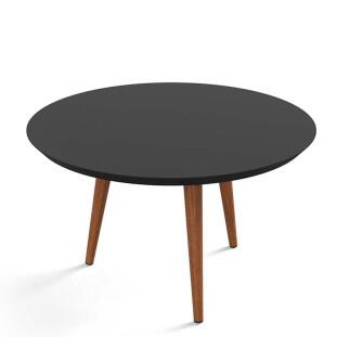 Mesa de Centro Redonda Retrô Pés Palito Luna 67 x 67 x 35 Patrimar Preto