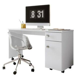 Escrivaninha Mesa Notebook Escritório Quarto 136cm Malta Lukaliam Branco