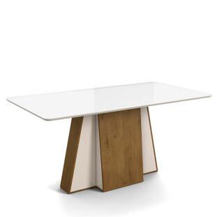 Mesa Para Sala de Jantar 170 x 90 Amalfi Lukaliam Canela/Off White