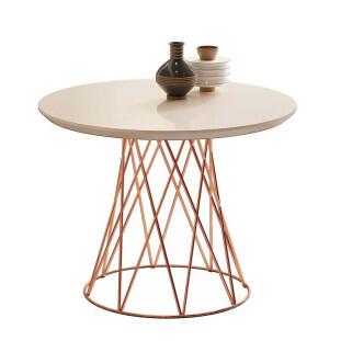 Mesa de Centro Pés Ferro 60 x 60 Redonda 8040 JB Bechara Pérola/Bronze