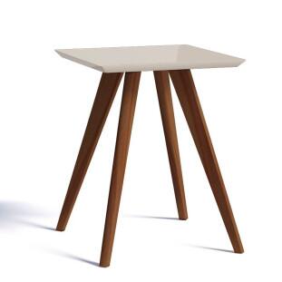 Mesa Lateral Quadrada Sala de Estar 52x52x66 Classic Imcal Off White