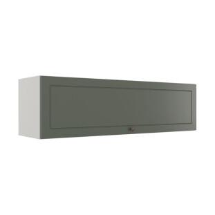 Módulo Armário Aéreo 120cm 1 Porta Basculante 100% MDF Cozinha Provence Robel Branco/Salvia Matte
