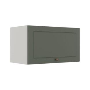 Módulo Armário Aéreo 60cm 1 Porta Basculante 100% MDF Cozinha Provence Robel Branco/Salvia Matte