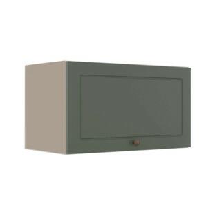 Módulo Armário Aéreo 60cm 1 Porta Basculante 100% MDF Cozinha Provence Robel Fendi/Salvia Matte