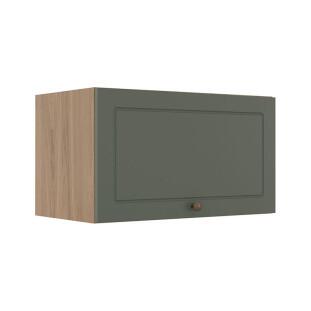 Módulo Armário Aéreo 60cm 1 Porta Basculante 100% MDF Cozinha Provence Robel Hanover/Salvia Matte