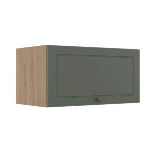 Módulo Armário Aéreo 70cm 1 Porta Basculante 100% MDF Cozinha Provence Robel Hanover/Salvia Matte