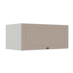 Módulo Armário Aéreo 80cm 1 Porta Basculante 100% MDF Cozinha Provence Robel Branco/Fendi Matte