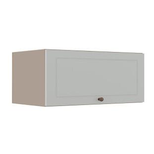 Módulo Armário Aéreo 80cm 1 Porta Basculante 100% MDF Cozinha Provence Robel Fendi/Branco Matte