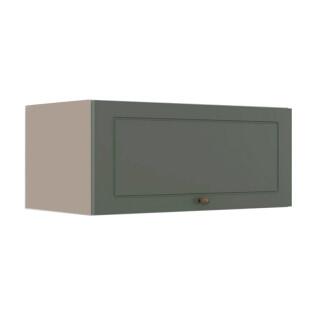 Módulo Armário Aéreo 80cm 1 Porta Basculante 100% MDF Cozinha Provence Robel Fendi/Salvia Matte