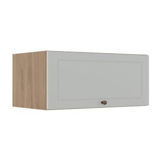 Módulo Armário Aéreo 80cm 1 Porta Basculante 100% MDF Cozinha Provence Robel Hanover/Branco Matte