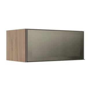 Módulo Armário Aéreo 80cm 1 Porta Basculante Vidro Reflecta Cozinha Modulada Robel Hanover