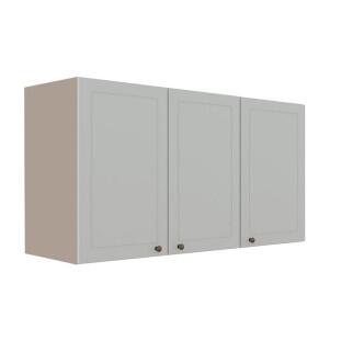 Módulo Armário Aéreo 68x120x56cm 3 Portas 100% MDF Cozinha Provence Robel Fendi/Branco Matte